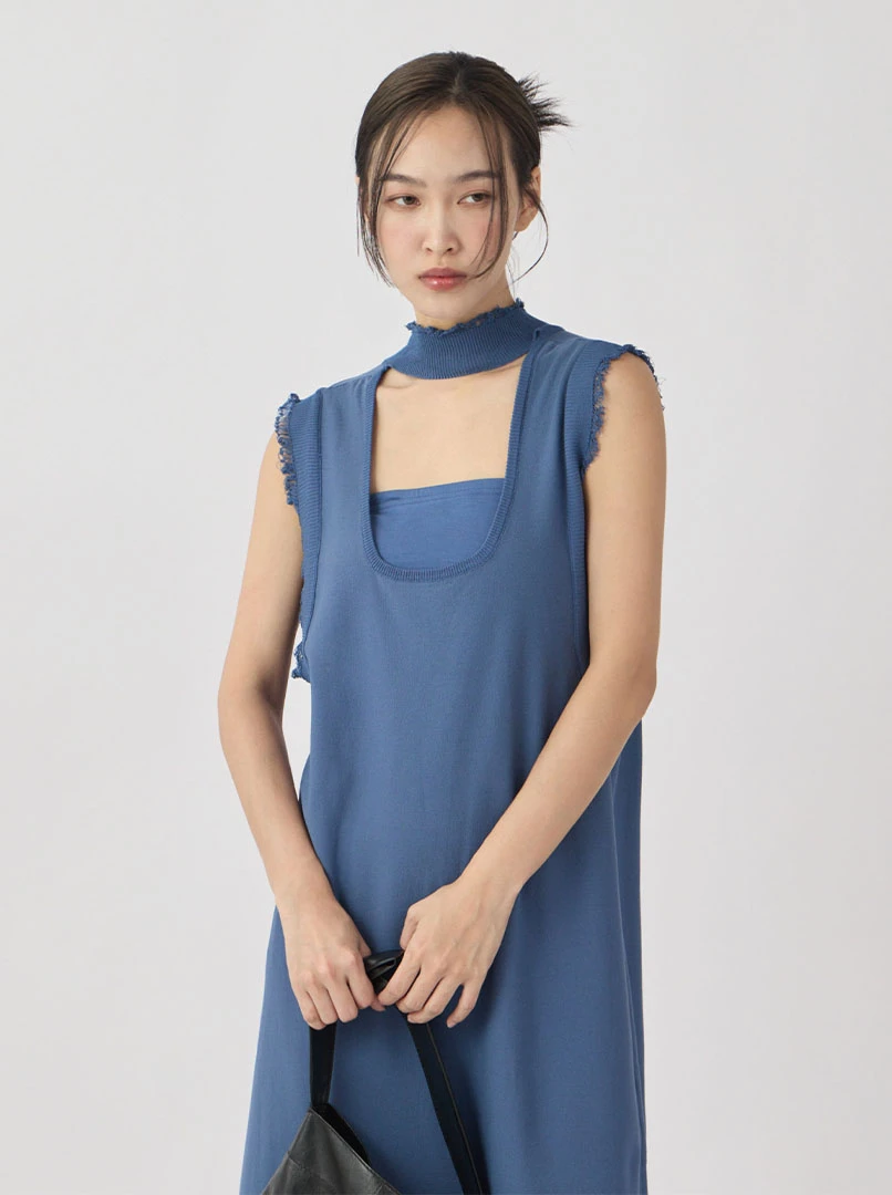 2WAY毛鬚感針織長洋