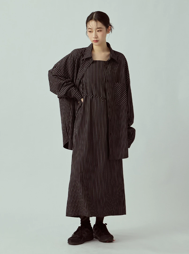 條紋質感OV襯衫