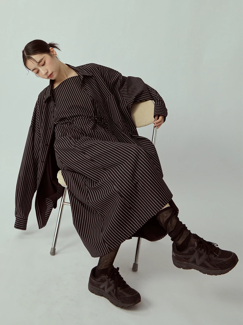 條紋質感OV襯衫