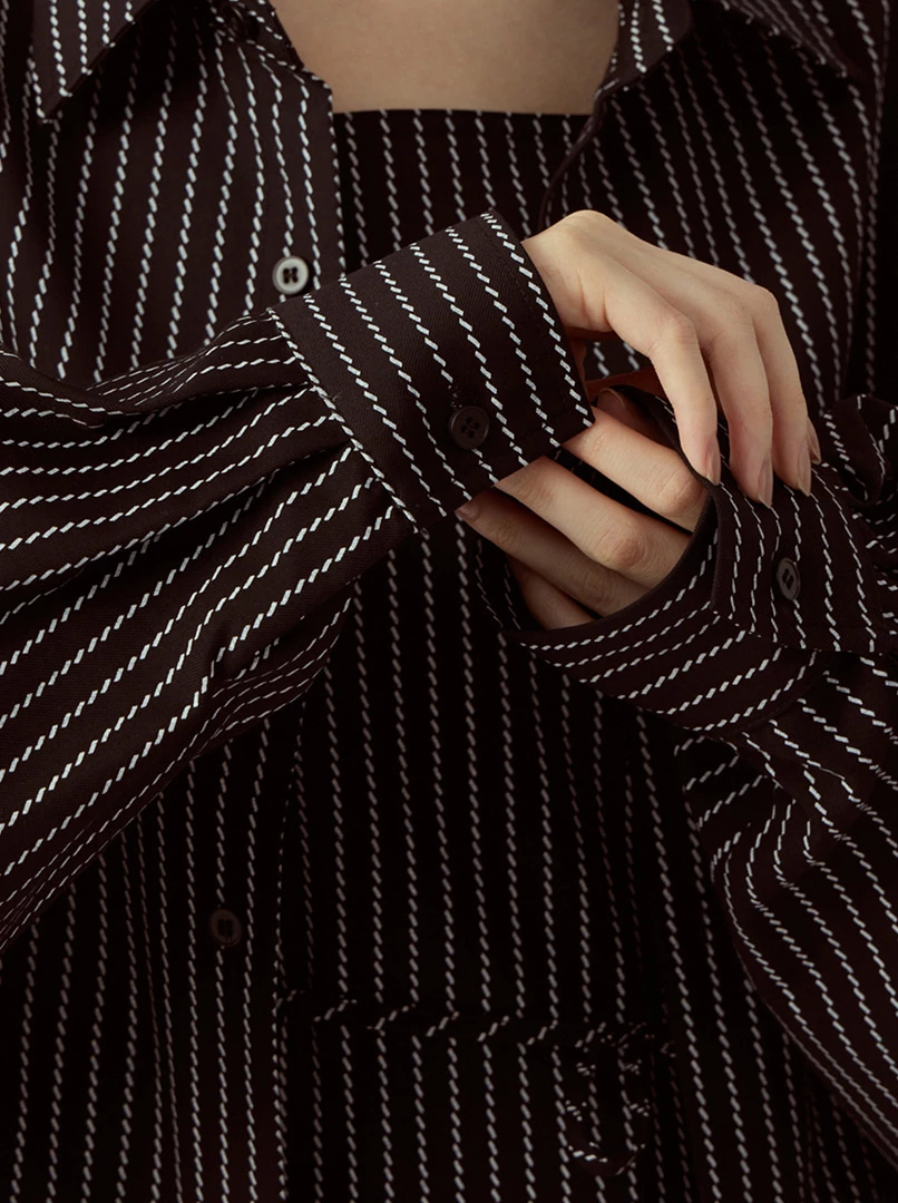 條紋質感OV襯衫