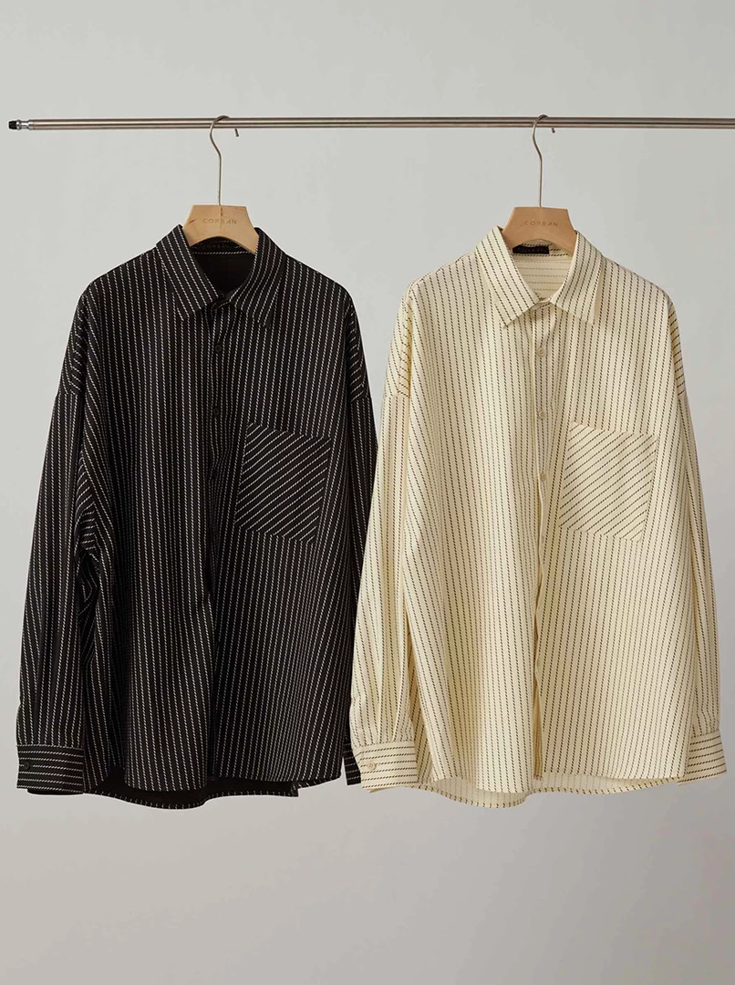 條紋質感OV襯衫