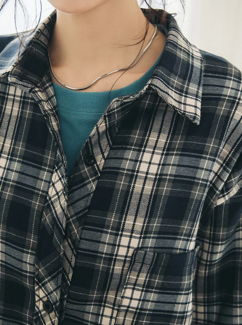 復古慵懶格子襯衫