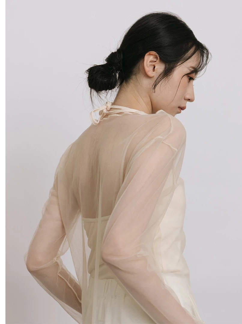 兩件式透紗綁帶Bra top