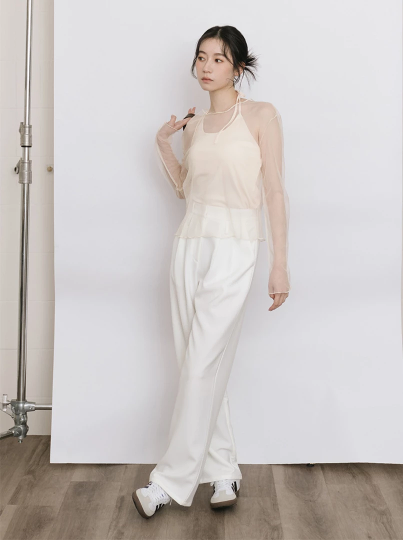 兩件式透紗綁帶Bra top