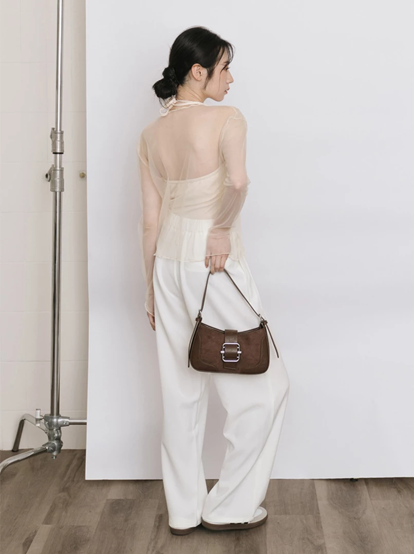 兩件式透紗綁帶Bra top