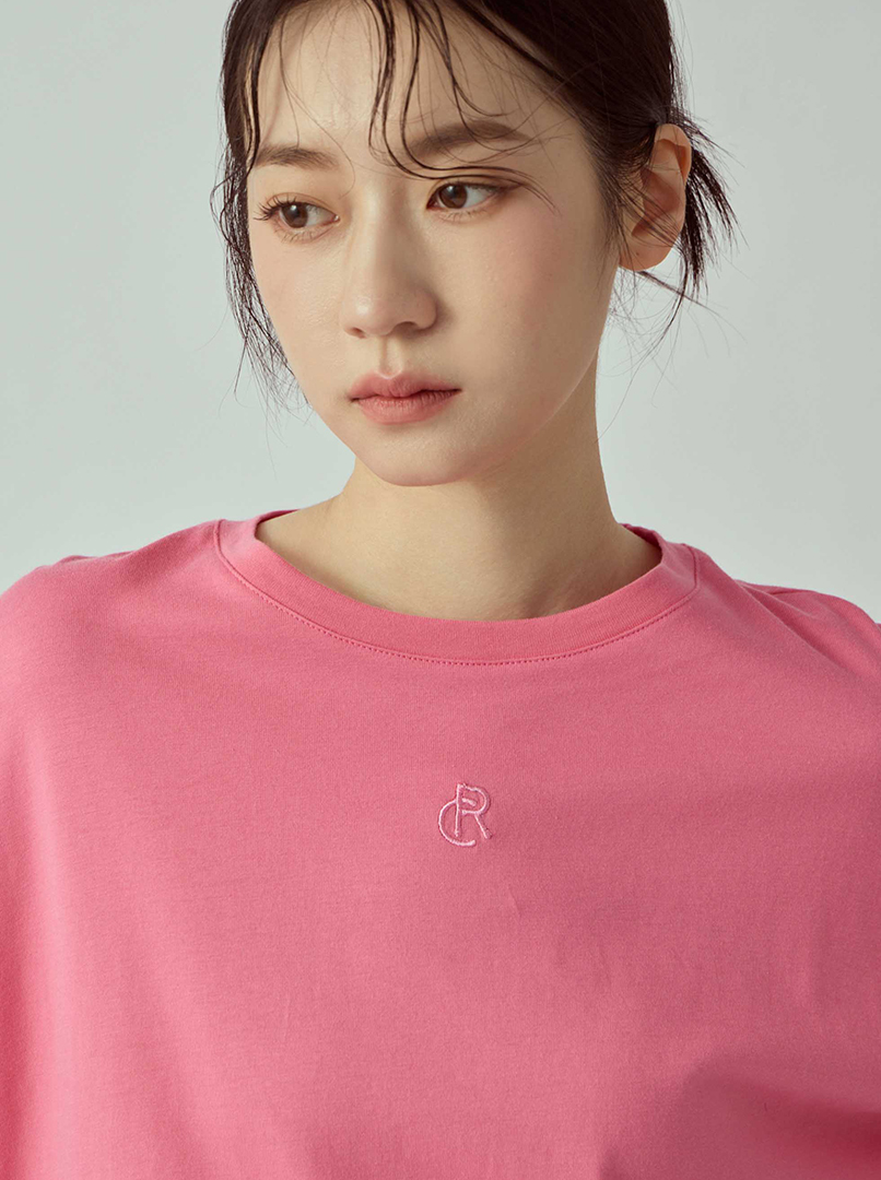 簡約刺繡圓領T恤