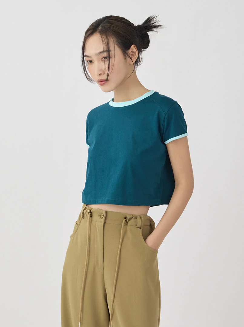 百搭撞色素T'