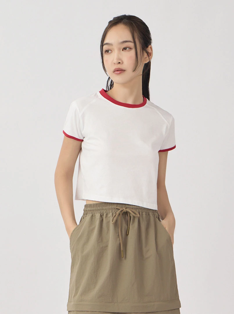 百搭撞色素T