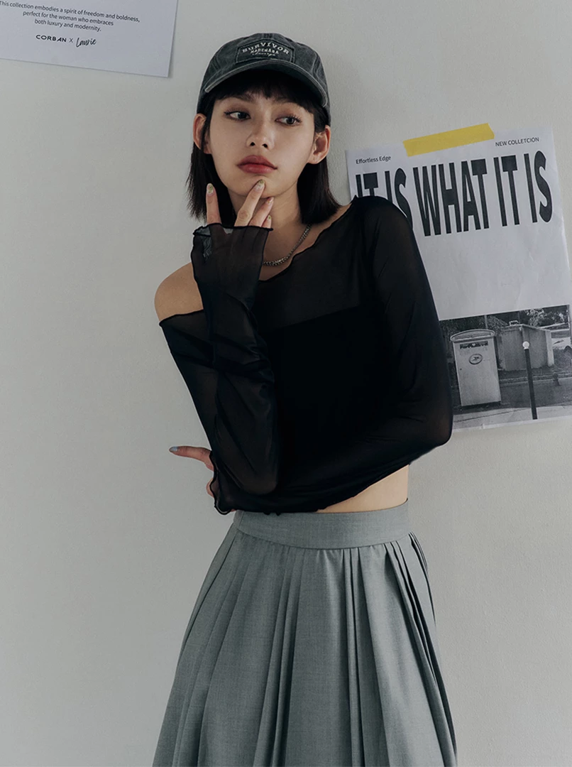 黑土聯名兩件式透膚上衣