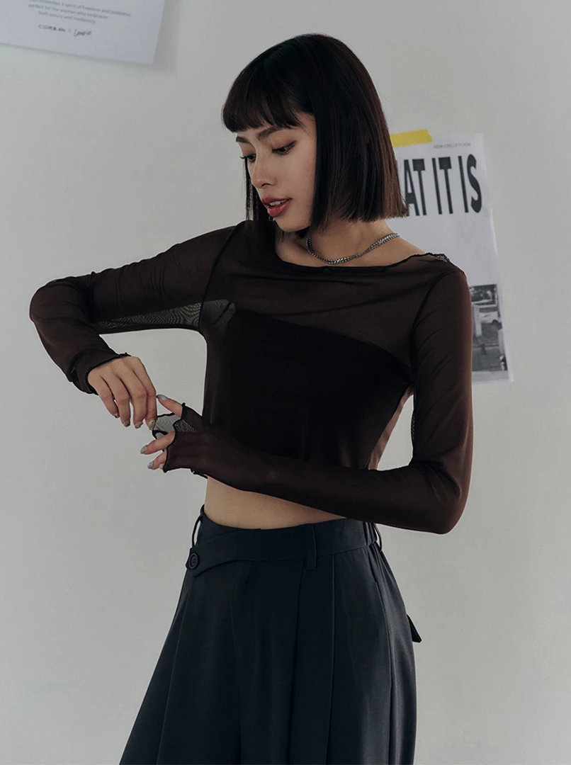黑土聯名兩件式透膚上衣