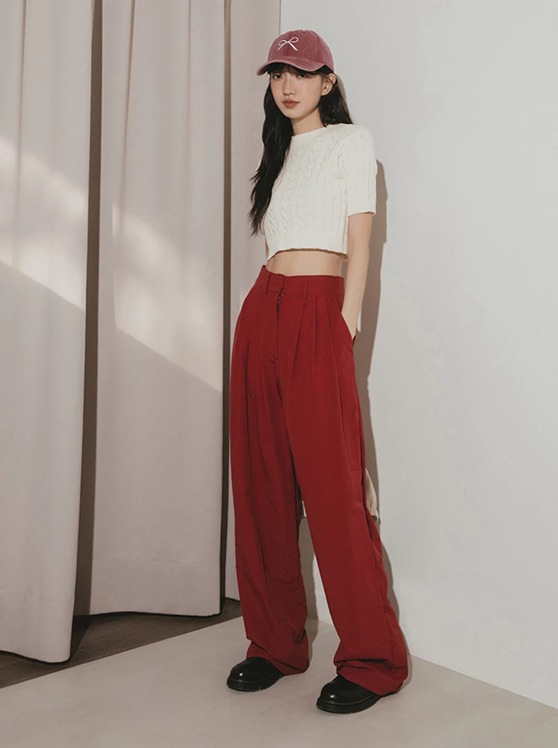 麻花針織短袖上衣