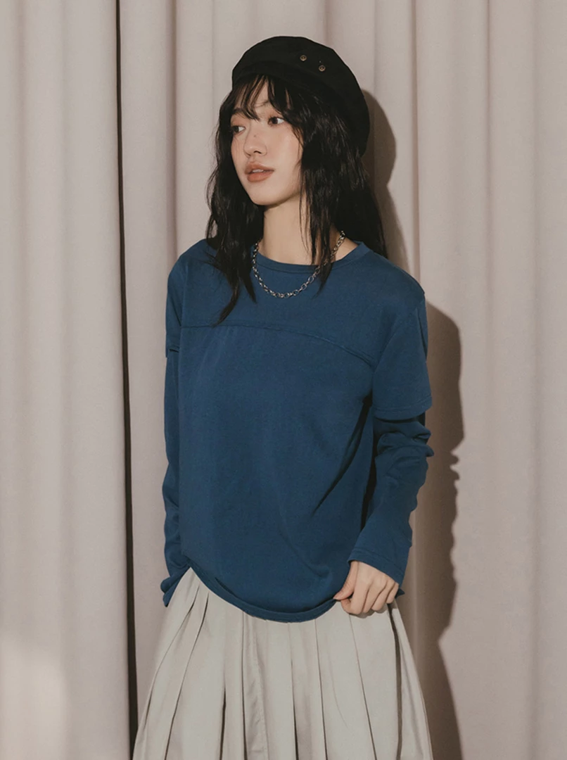 假兩件疊層設計上衣