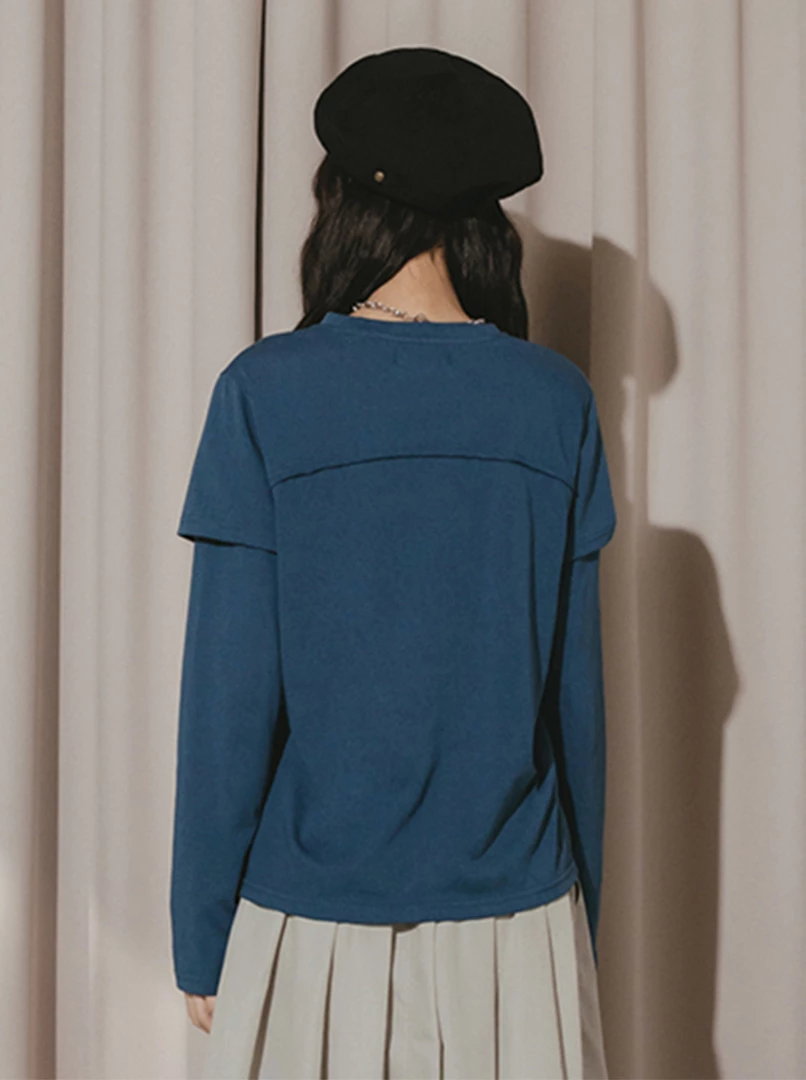 假兩件疊層設計上衣