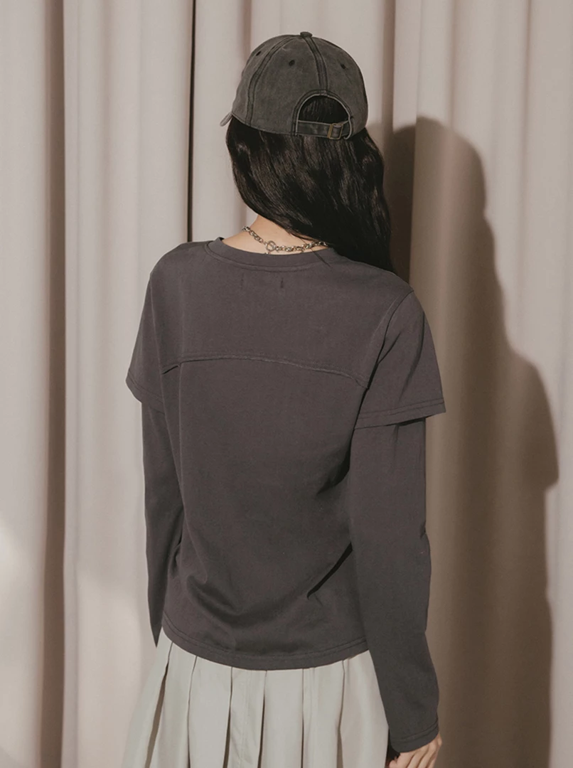 假兩件疊層設計上衣