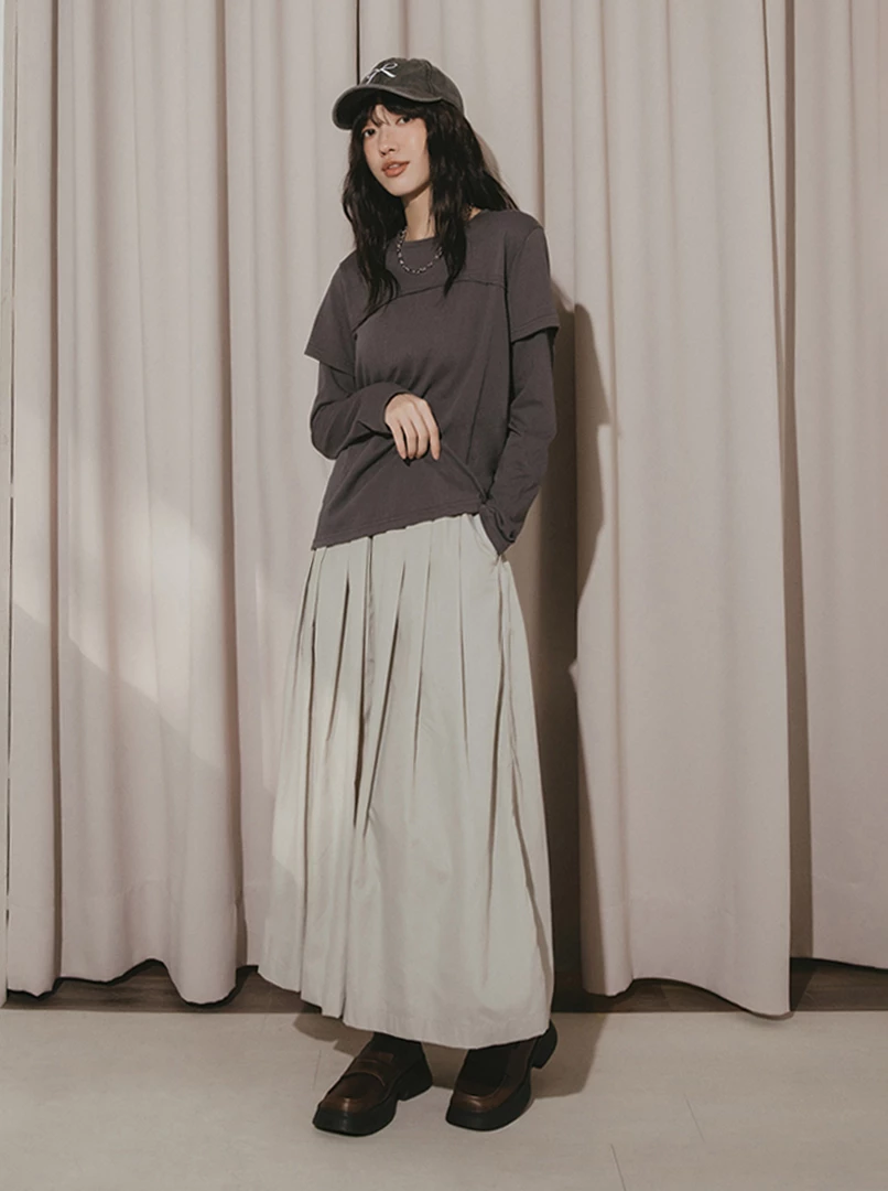 假兩件疊層設計上衣