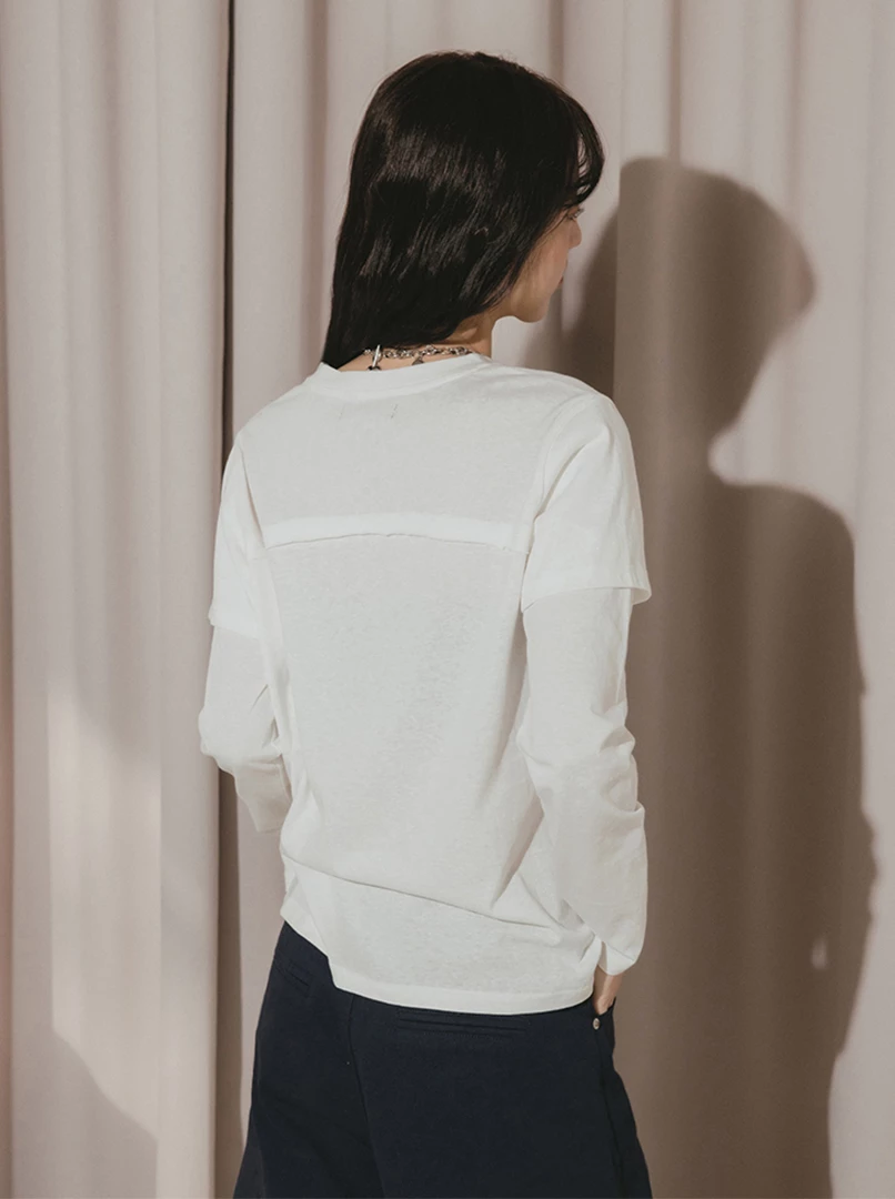 假兩件疊層設計上衣