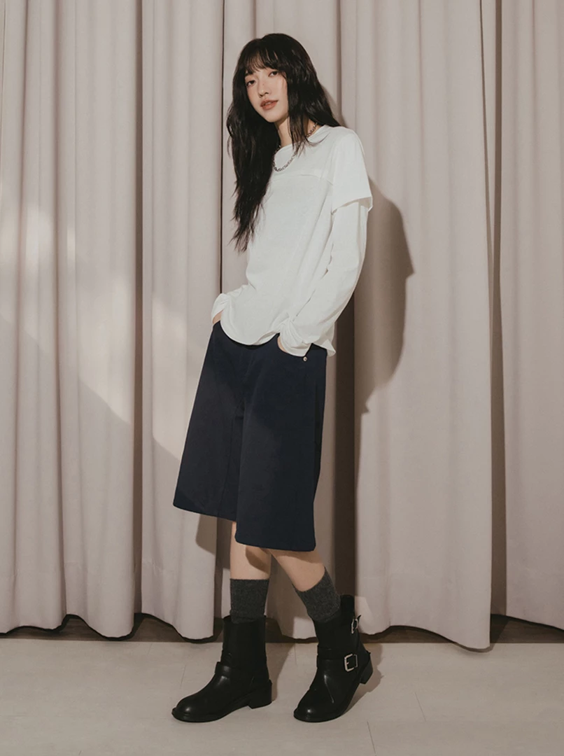 假兩件疊層設計上衣