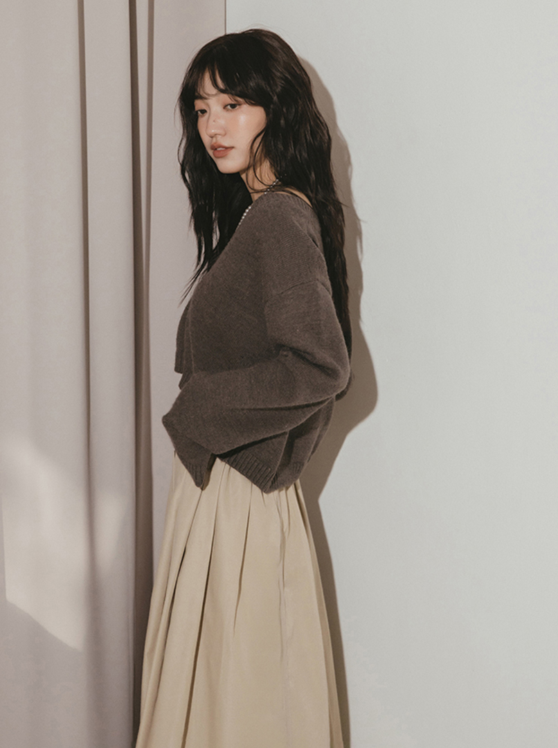 寬鬆短版兩件套上衣