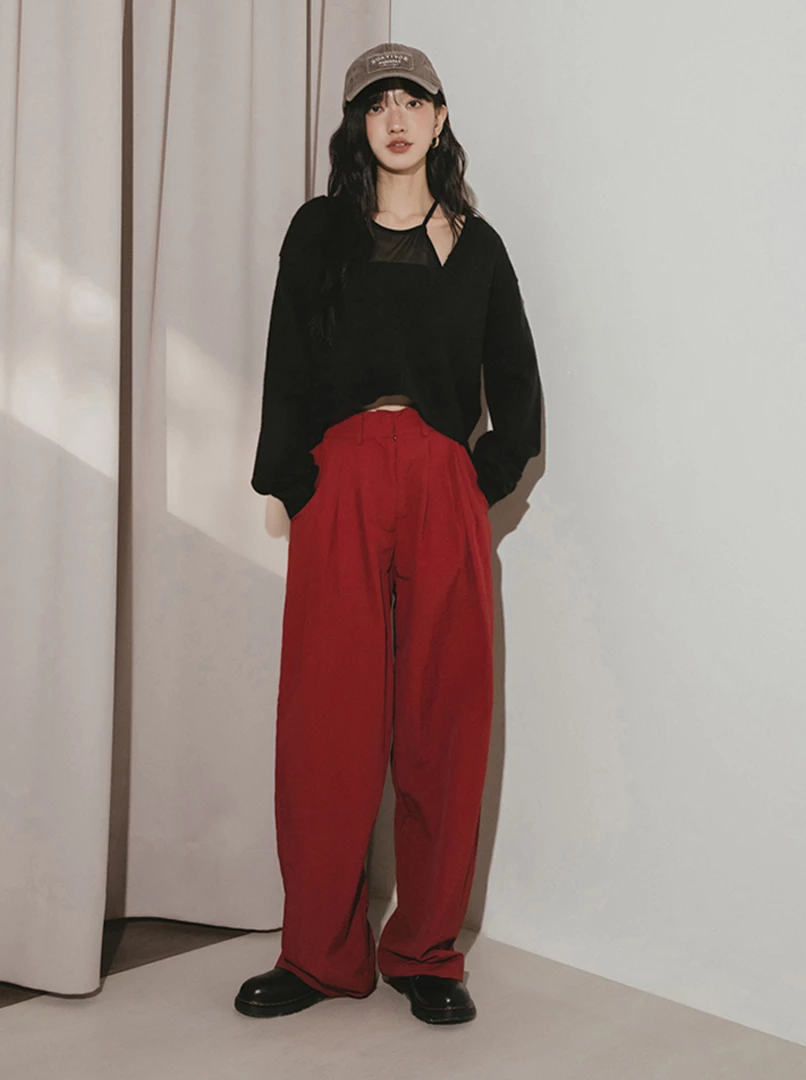 寬鬆短版兩件套上衣