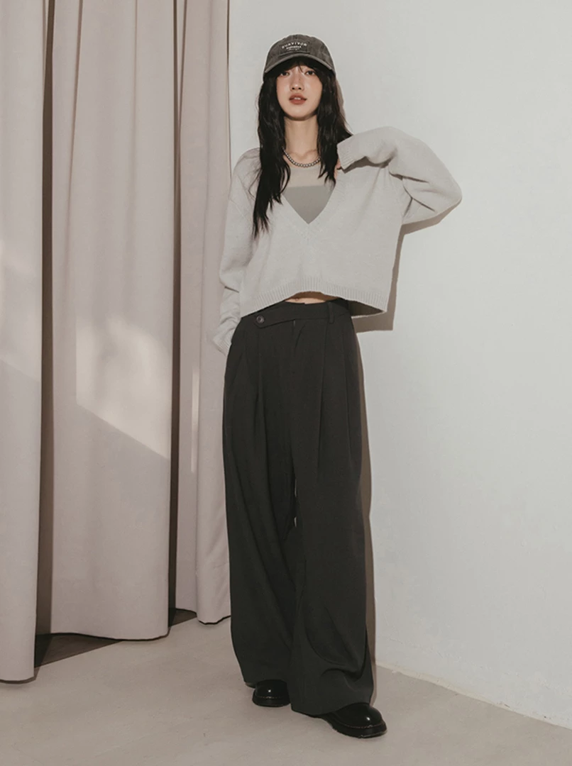 寬鬆短版兩件套上衣