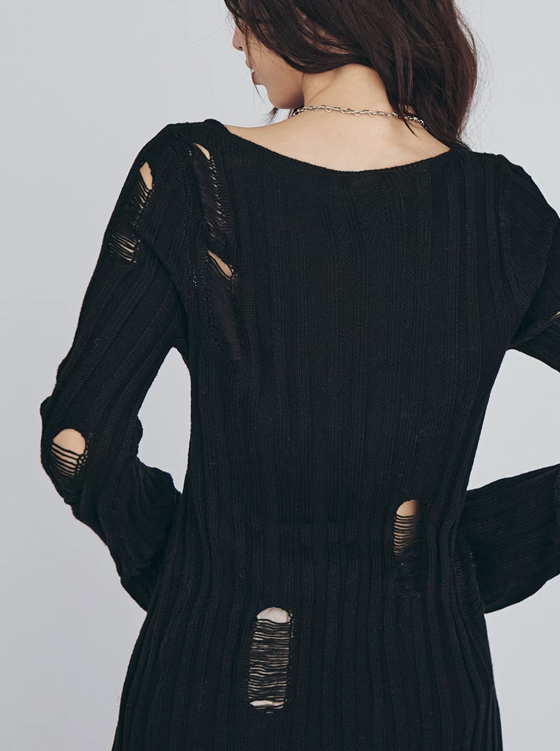 縷空修身針織上衣