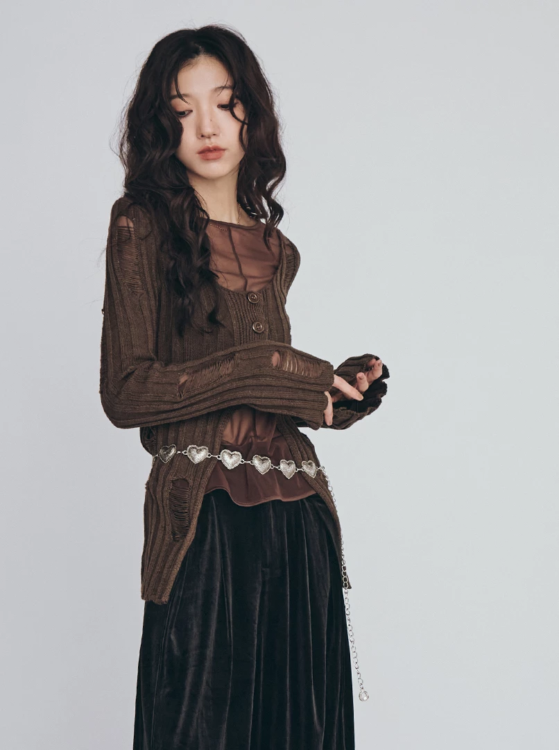 縷空修身針織上衣