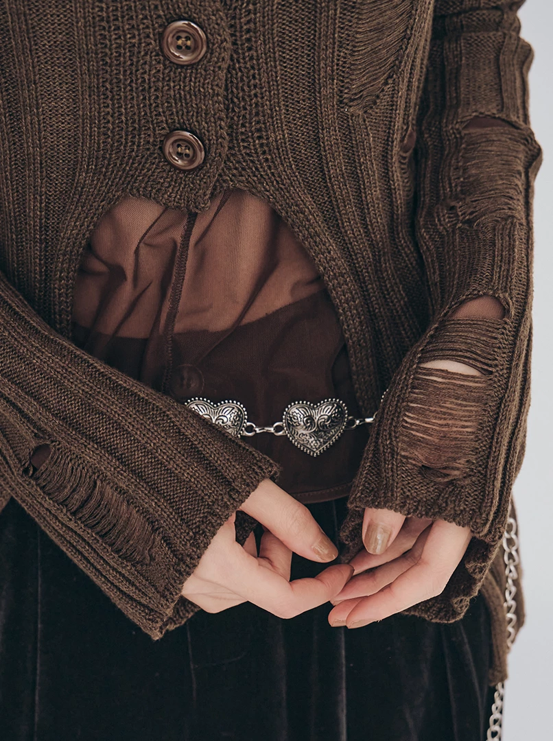 縷空修身針織上衣