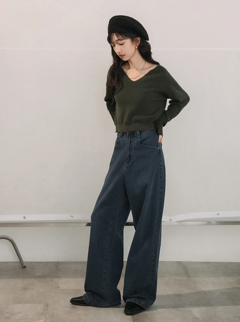 法式V領鈕釦上衣