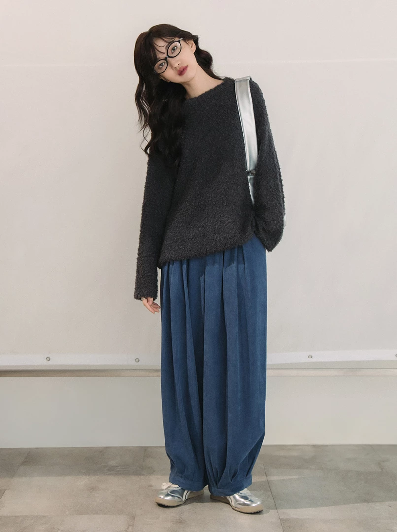 圈圈絨圓領毛衣