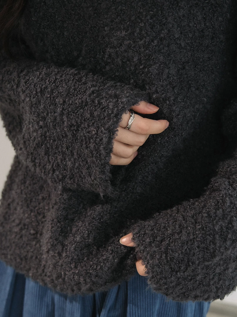 圈圈絨圓領毛衣