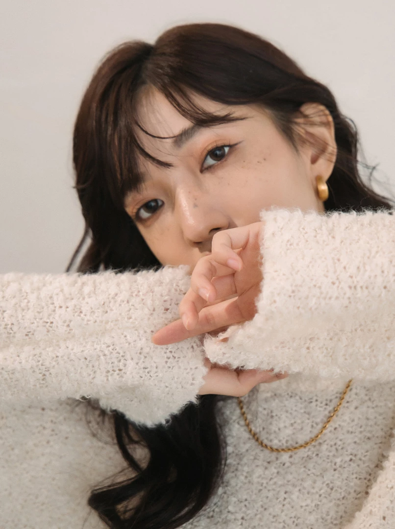 圈圈絨圓領毛衣