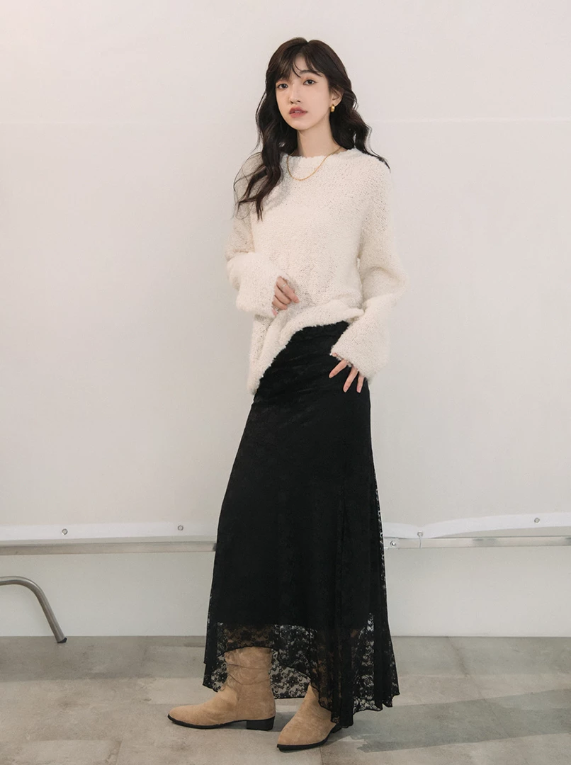 圈圈絨圓領毛衣