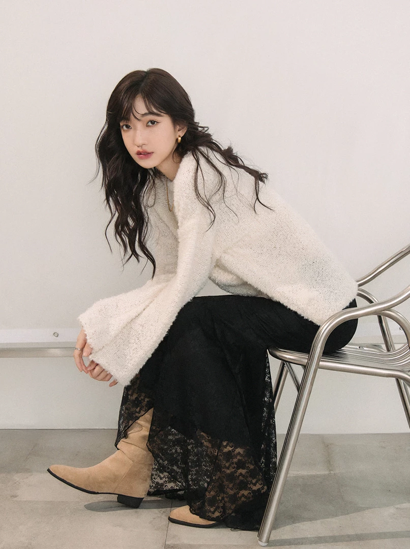 圈圈絨圓領毛衣