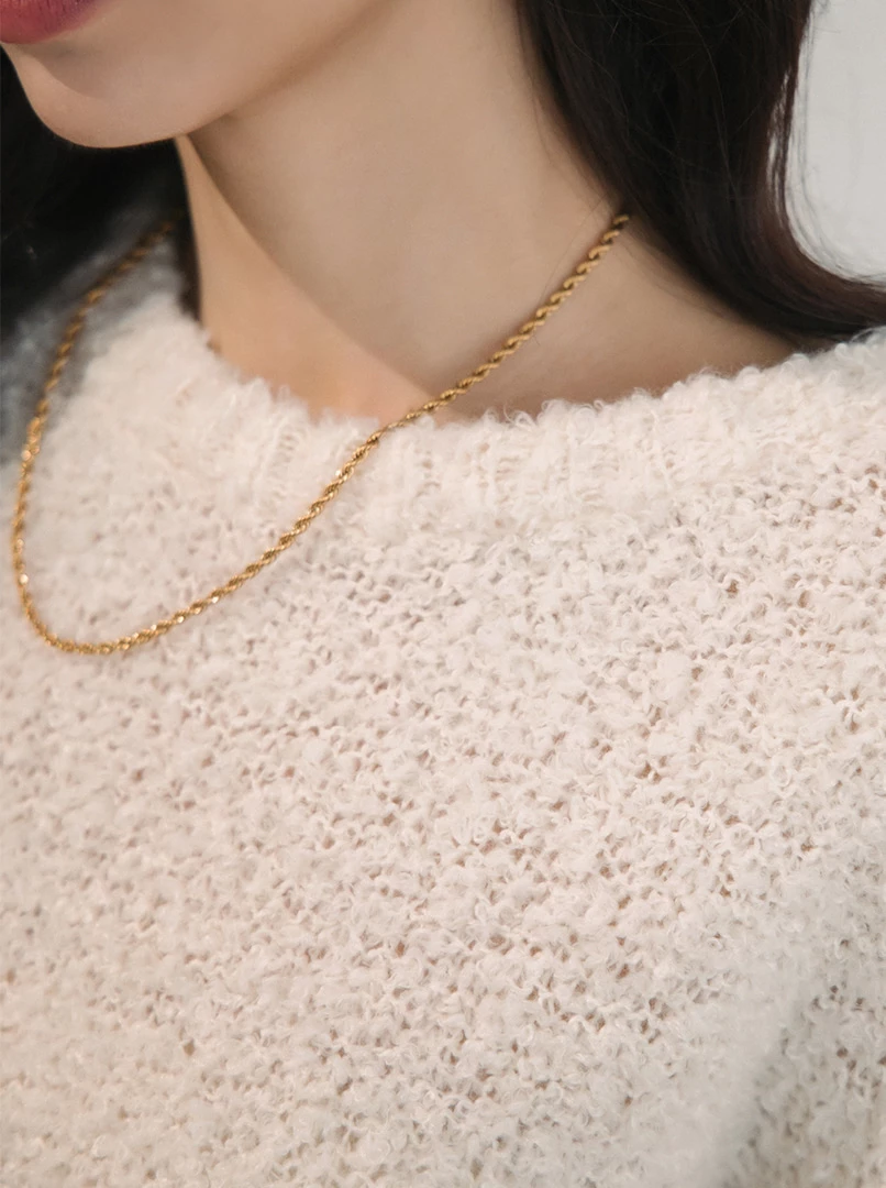 圈圈絨圓領毛衣