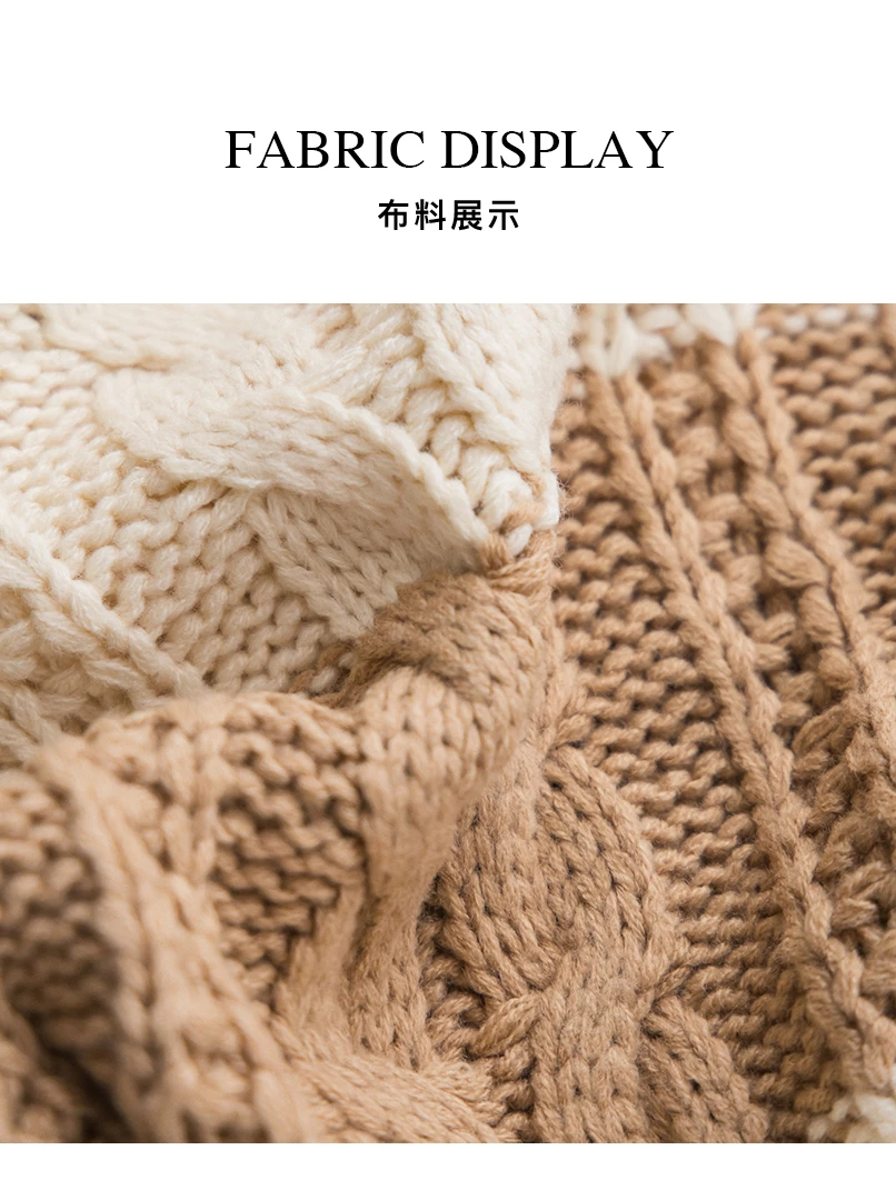 仿羊絨粗條紋毛衣