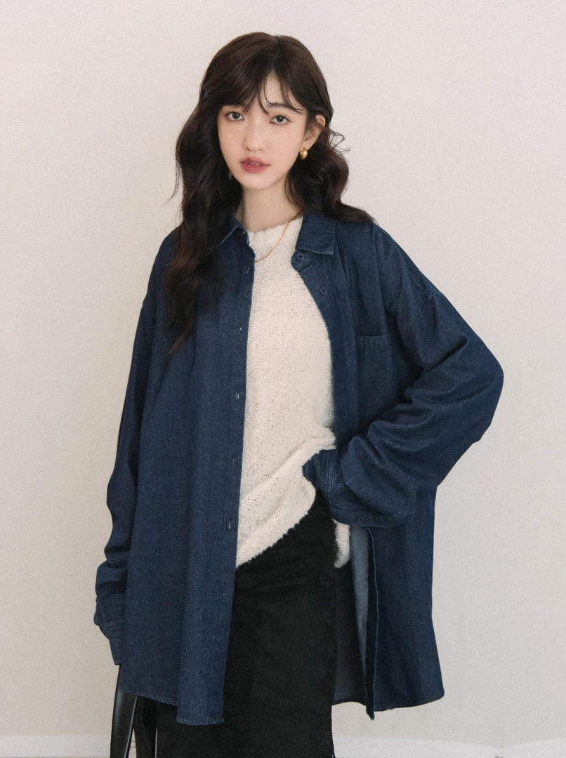 Oversize牛仔襯衫
