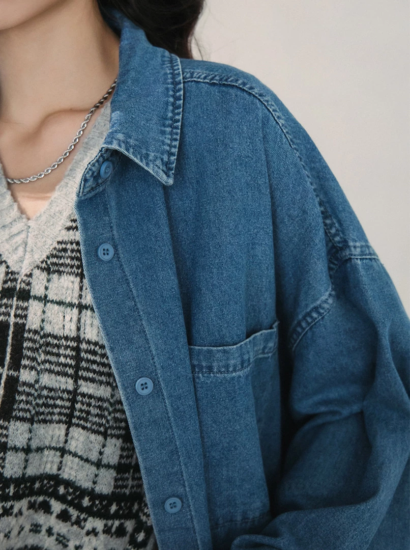 Oversize牛仔襯衫