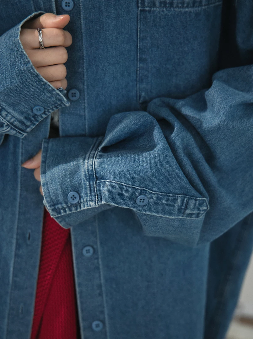 Oversize牛仔襯衫