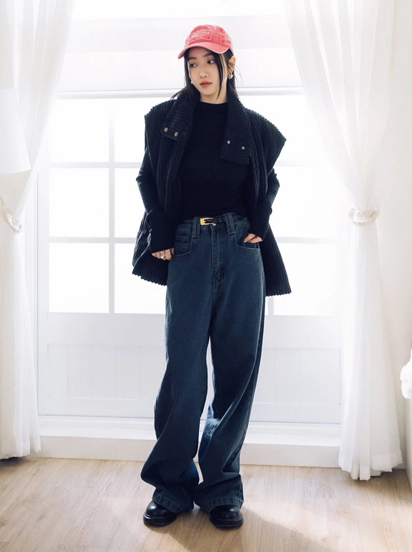 中線薄針織上衣