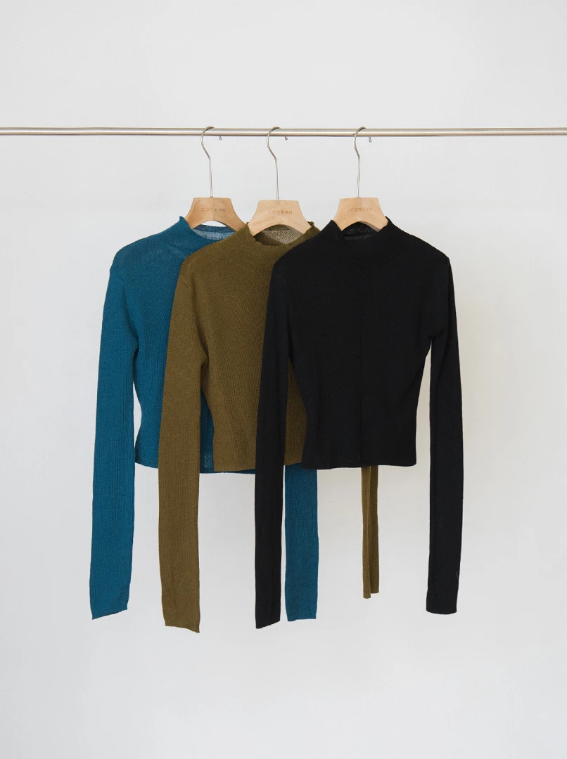 中線薄針織上衣