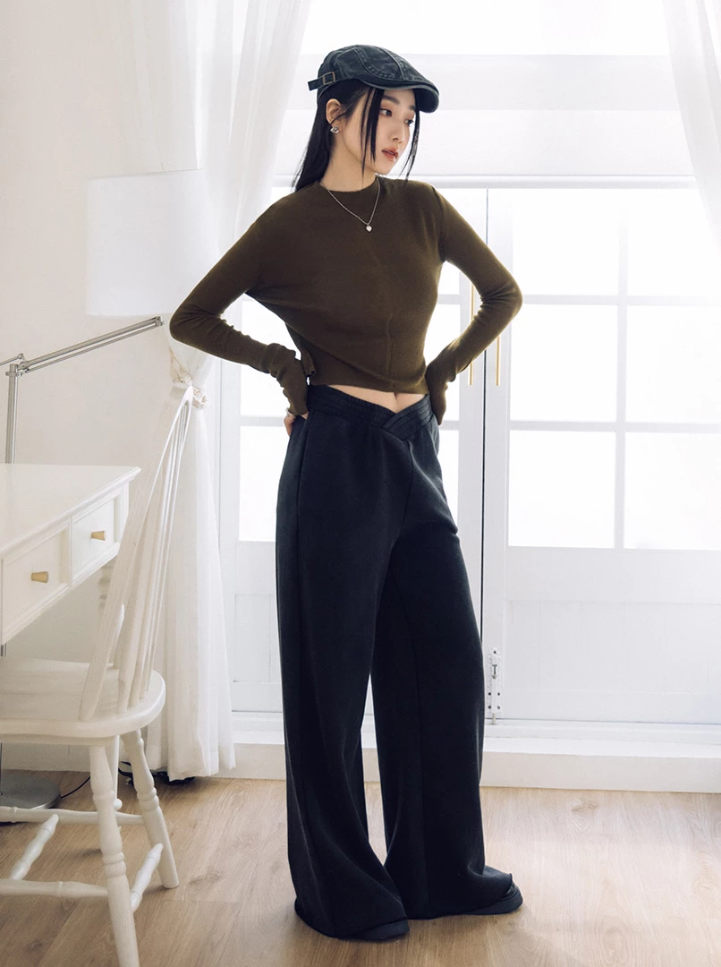 中線薄針織上衣