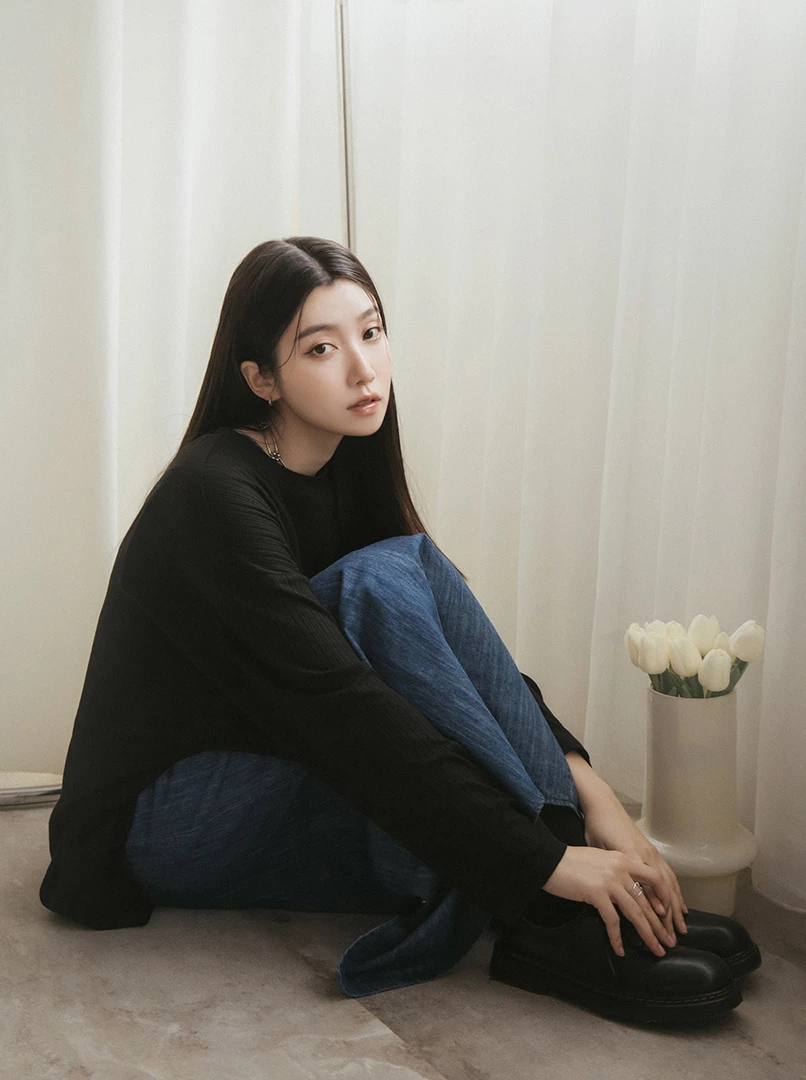 疊搭紋理長版衫