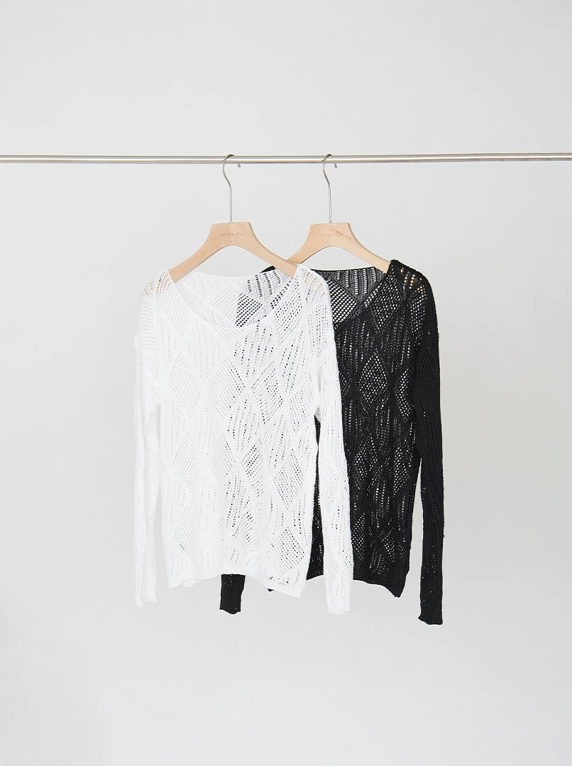 針織寬鬆縷空上衣