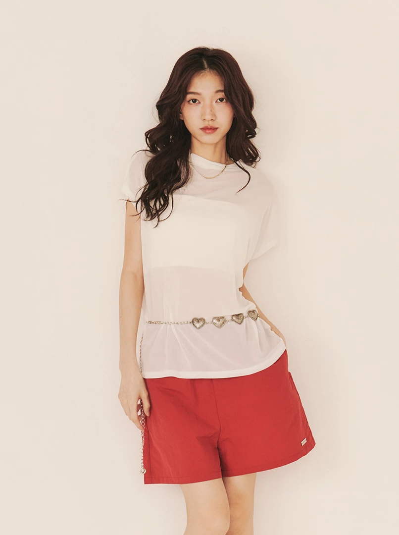 透膚感網紗兩件式上衣