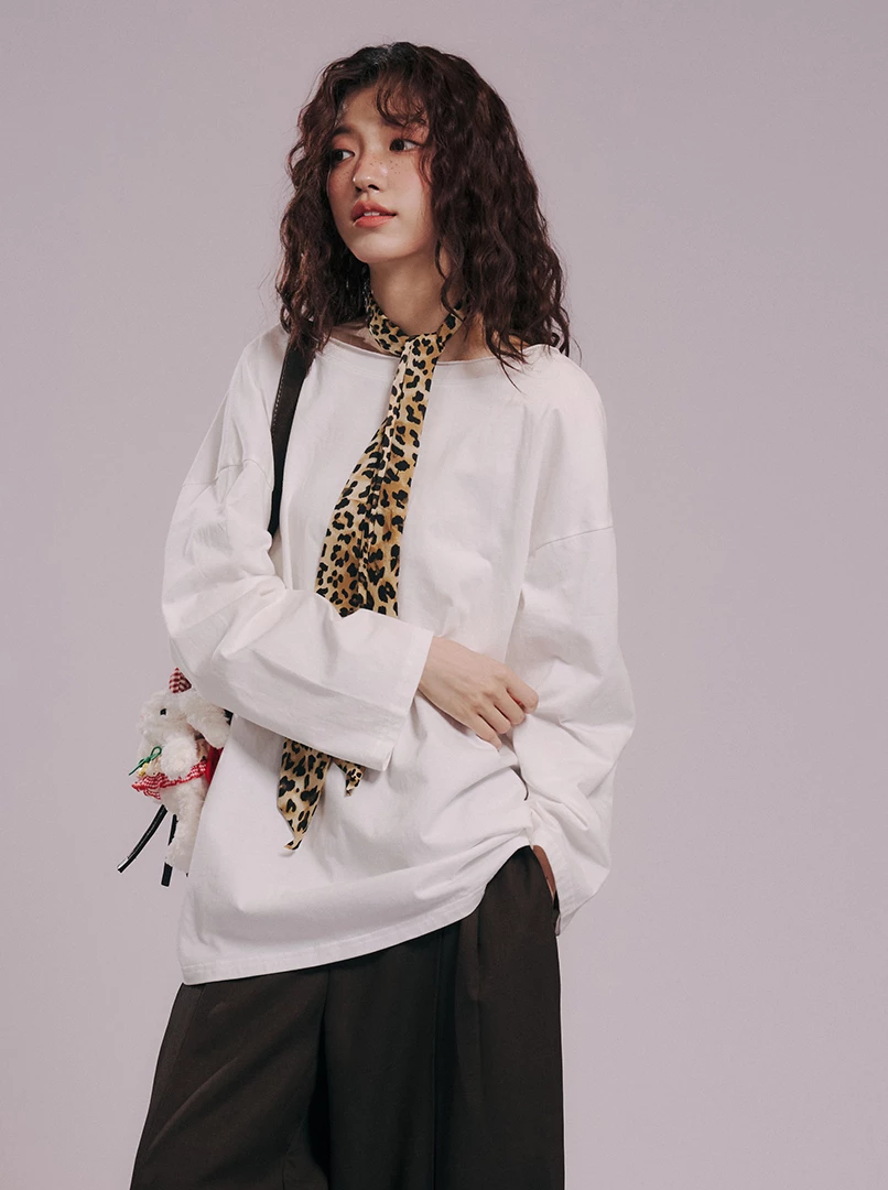 背後造型單線可調寬鬆T