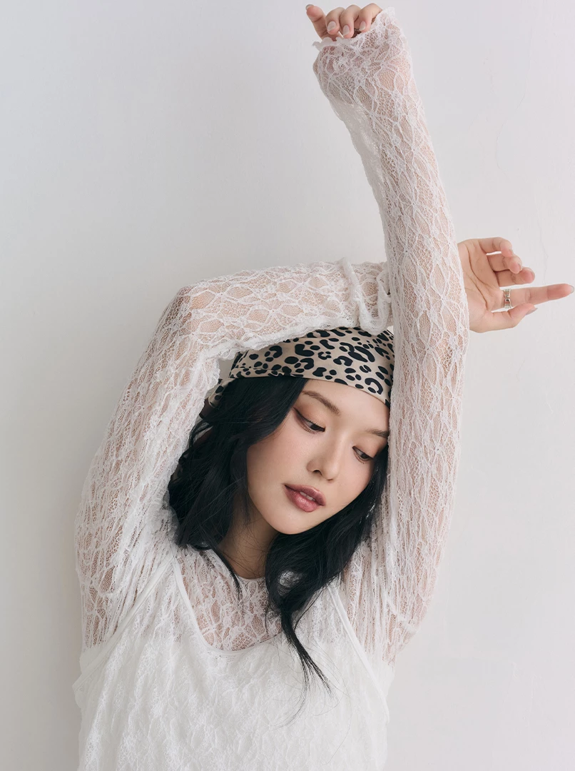 疊搭蕾絲長袖上衣