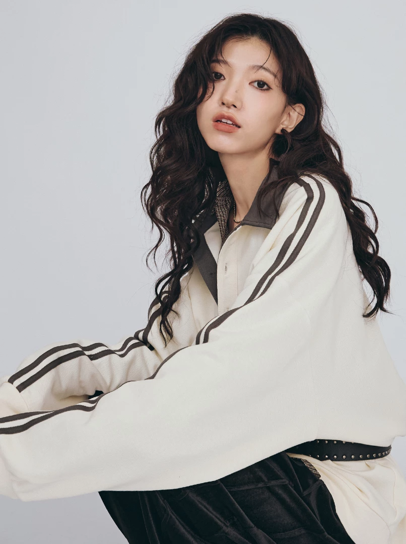 復古三釦POLO領長袖衫