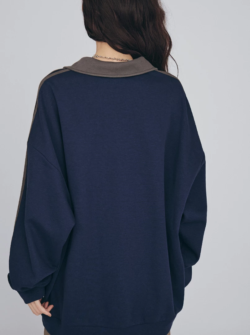 復古三釦POLO領長袖衫