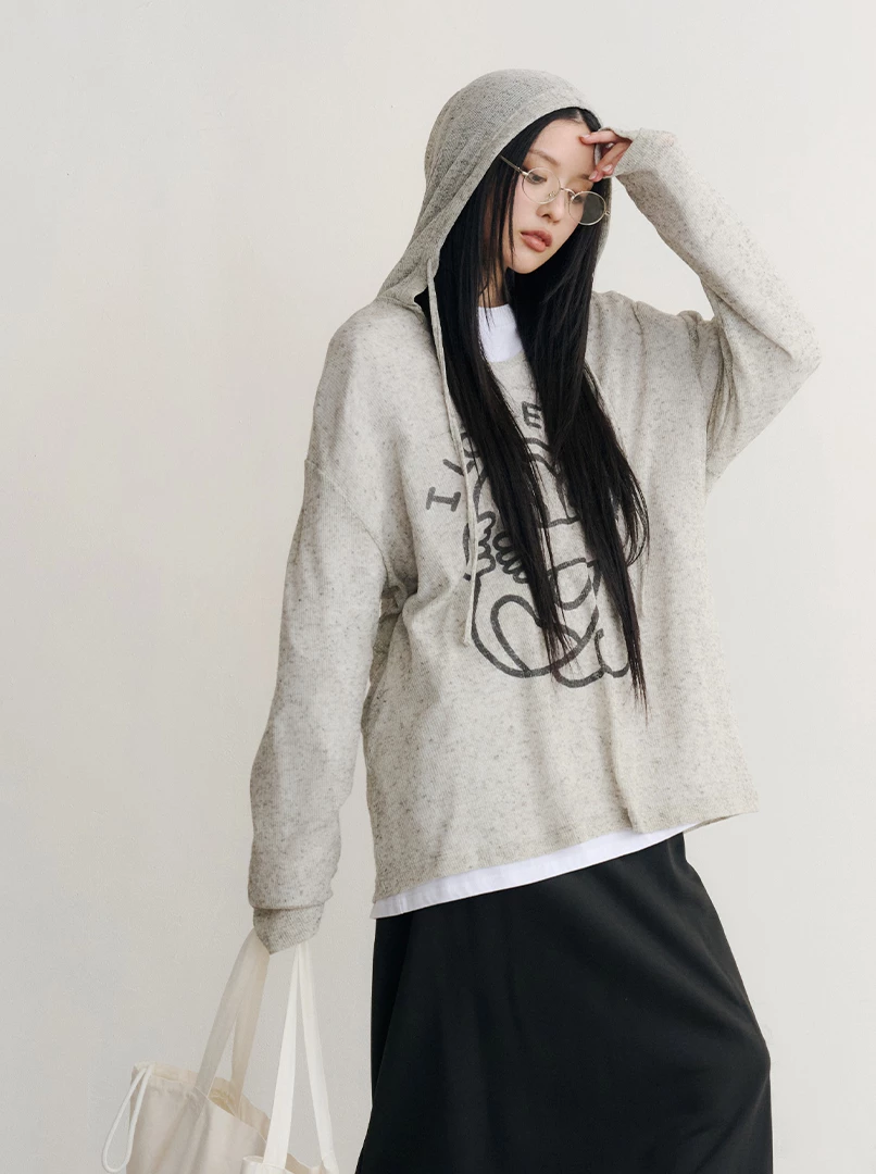 地球連帽長袖衫-S地球