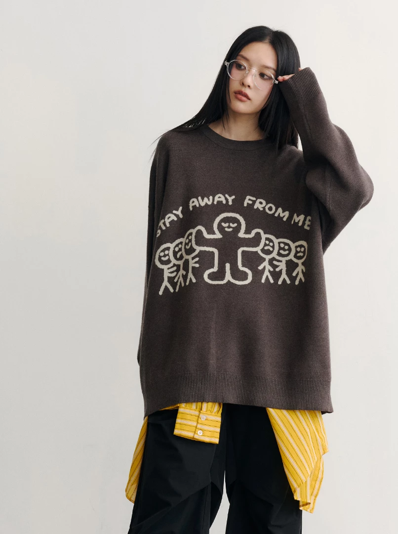 聯名圖案毛衣-S牽手人